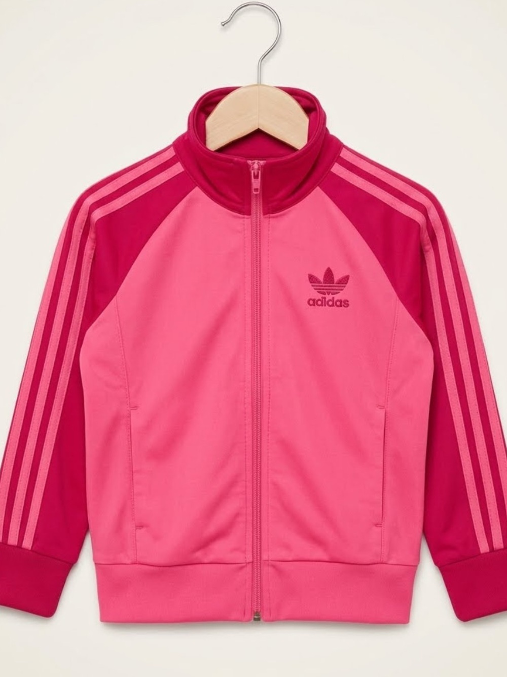 adidas Pink Raspberry Kids Track Jacket - size 12m - girly athletic